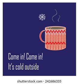 Winter cup of coffee
