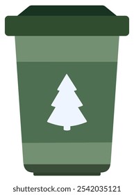 Icono plano del café de la taza de invierno aislado en el fondo blanco.