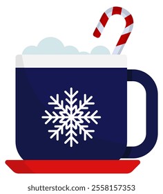 Winter cup flat icon isolated on white background.