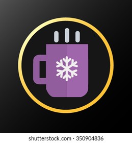 Winter cup icon isolated on black background