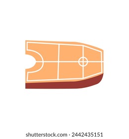 Winter curling game. Detailed vector illustration of a replacement curling brush head. The isolated object is intended for sports-themed graphic materials.