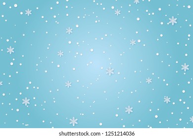 Winter cut paper background with Snowflakes