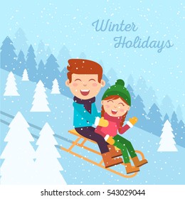 Winter cute children