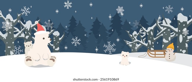 Winter cute forest animals. vector illustration.