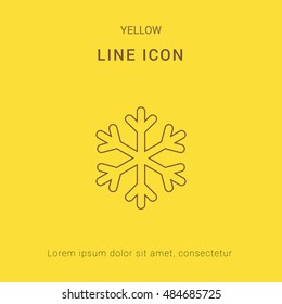 Winter Cute yellow thin line icon / logo Design