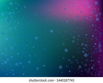 Winter dark blue jade background with snowflakes. Vector illustration. Christmas and New Year backdrop.
