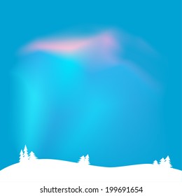 Winter day with northern lights