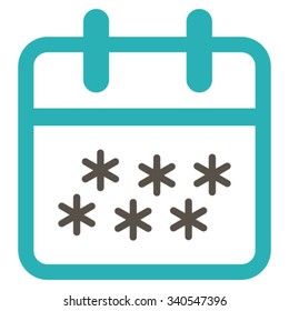 Winter Day vector icon. Style is bicolor flat symbol, grey and cyan colors, rounded angles, white background.