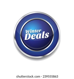 Winter Deals Blue Vector Icon Button