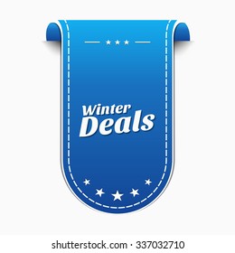 Winter Deals Blue Vector Icon Design