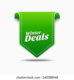 Winter Deals Green Vector Icon Design