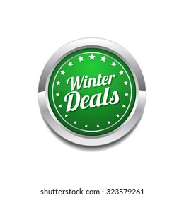 Winter Deals Green Vector Icon Button