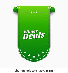 Winter Deals Green Vector Icon Design