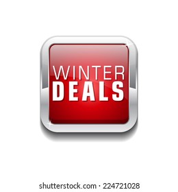Winter Deals Red Vector Icon Button