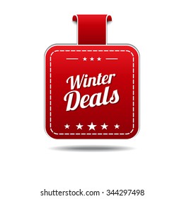 Winter Deals Red Vector Icon Design