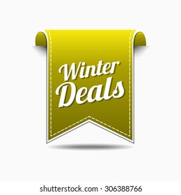 Winter Deals Yellow Vector Icon Design