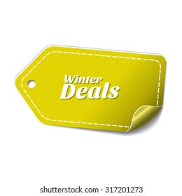 Winter Deals Yellow Vector Icon Design