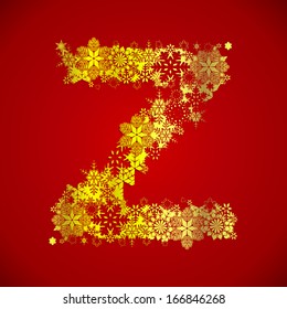 Winter decorations. Snow alphabet. Letters from snowflakes