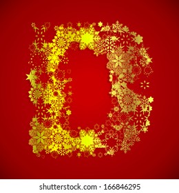 Winter decorations. Snow alphabet. Letters from snowflakes