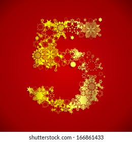 Winter decorations. Snow alphabet. Numbers from snowflakes