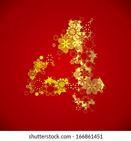 Winter decorations. Snow alphabet. Numbers from snowflakes