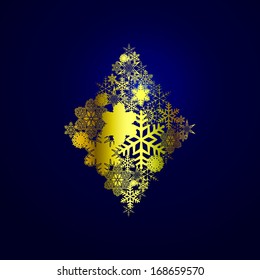 Winter decorations. Symbols of snowflakes
