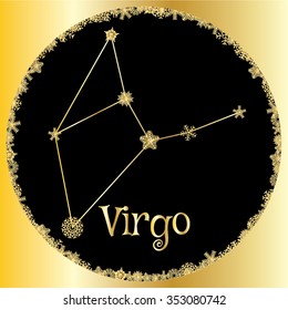 Winter decorations. Symbols of snowflakes. Signs of the zodiac. Virgo