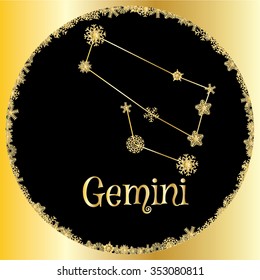 Winter decorations. Symbols of snowflakes. Signs of the zodiac