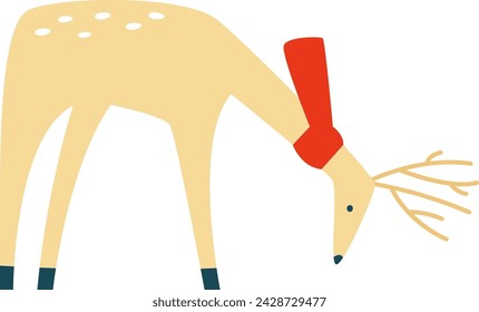 Winterhirsch Tier Vektor-Illustration