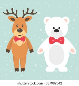 winter deer and winter bear