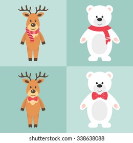 winter deer and bear set