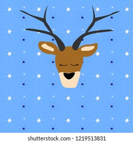 winter deer, horns