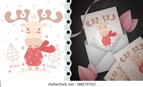 Vendedor de invierno - idea para tarjeta de saludo