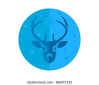 winter deer stag roe reindeer antler elk