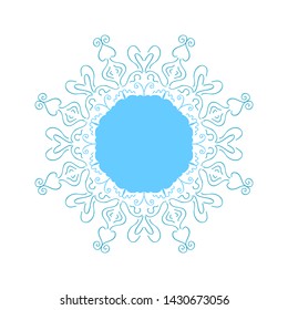 Winter design element. Stylized Christmas snowflake on white background. Ornate shape