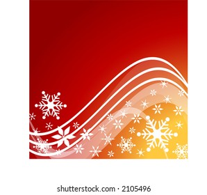 winter design on red and gold