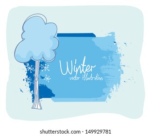 winter design over blue background vector illustration 