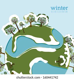 winter design over blue background vector illustration