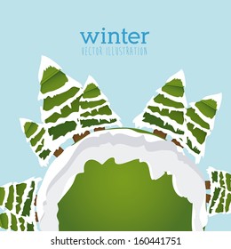 winter design over blue background vector illustration