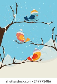 Winter design over blue background ,vector illustration.