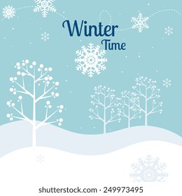 Winter design over blue background ,vector illustration.