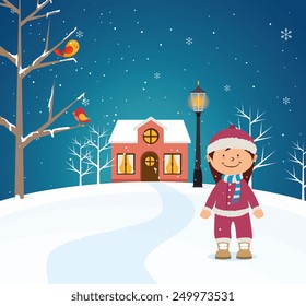 Winter design over blue background ,vector illustration.