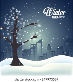 Winter design over blue background ,vector illustration.