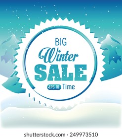 Winter design over landscape background ,vector illustration.