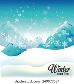 Winter design over landscape background ,vector illustration.