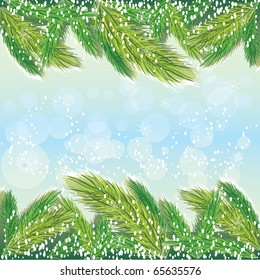 Winter design with a pine tree 02, vector