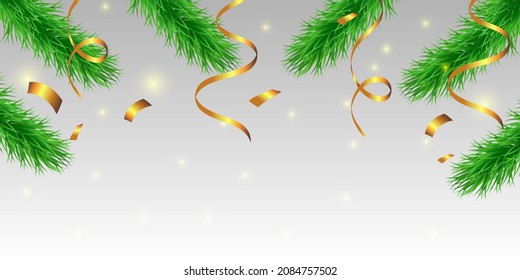 Winter design with a pine tree, vector
