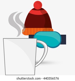 Winter design. Season icon. Colorfull illustration, vector graph