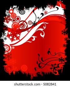 winter design with snowflakes and circles