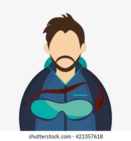 Winter design. Sport icon. Colorful illustration 